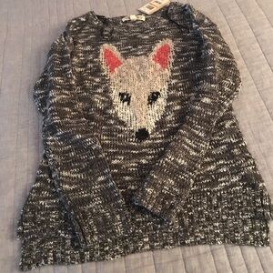 NWT Pink Rose Marled Textured Fox Gray Knit Winter Top - Size S